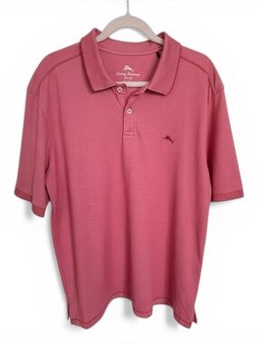Tommy Bahama Polo Shirt Men’s XL Pima Cotton Coral Red Short Sleeve Logo